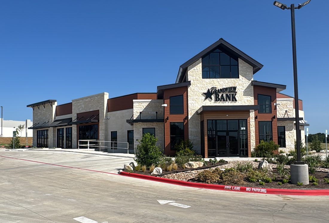 Grandview Bank &mdash; new stone and masonry bank building in the Dallas-Fort Worth area