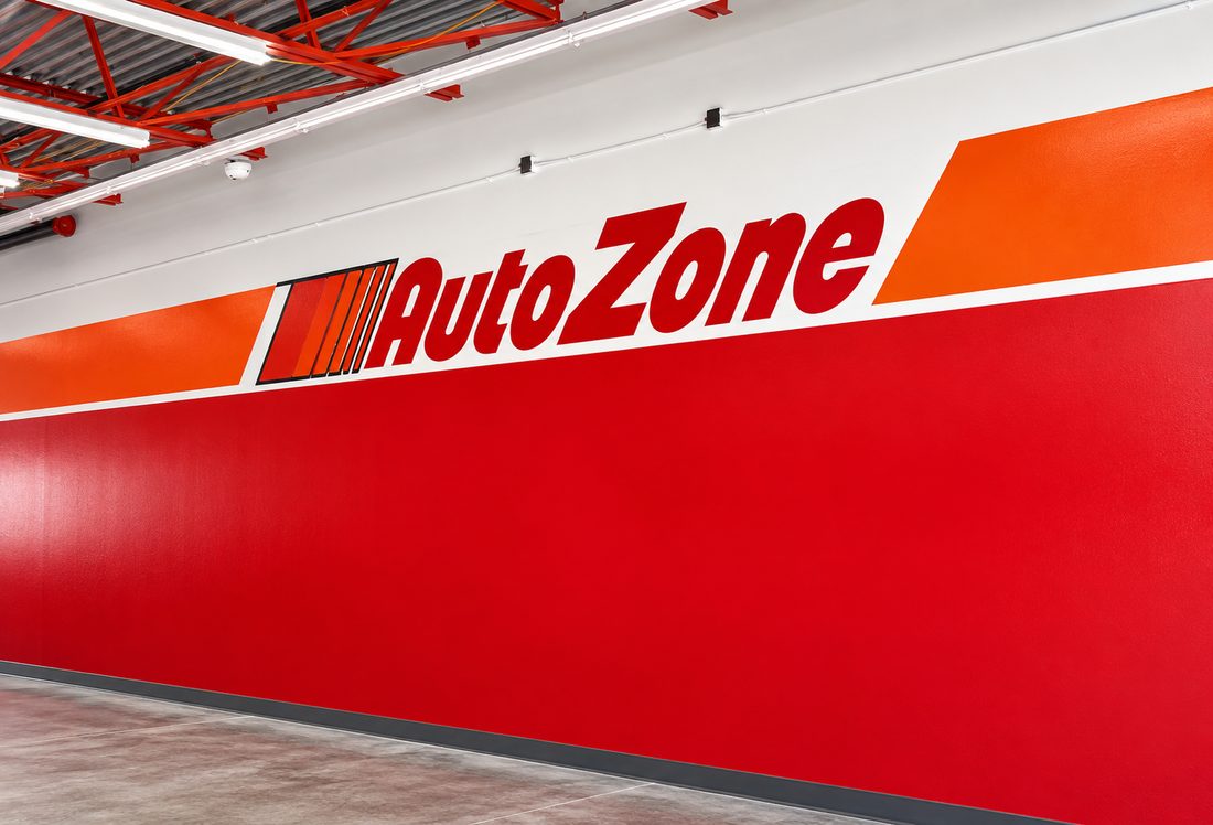 AutoZone branded interior wall painting in Garland TX