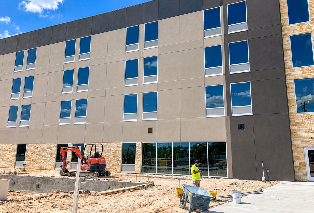 Stucco and EIFS exterior finish project 13 on a commercial building in Dallas-Fort Worth