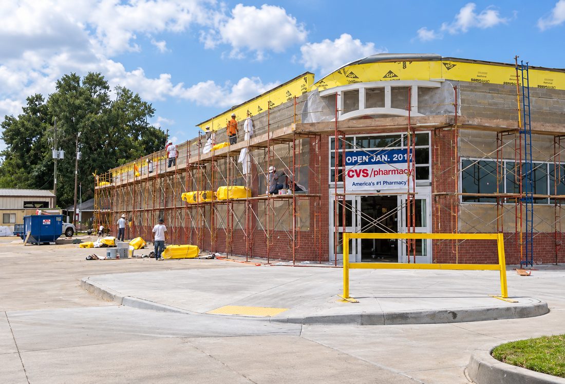 Stucco and EIFS exterior finish project 3 on a commercial building in Dallas-Fort Worth